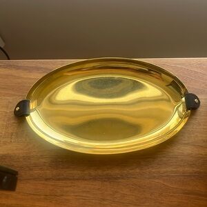 Ralph Lauren Home Gold and Leather Concierge Tray